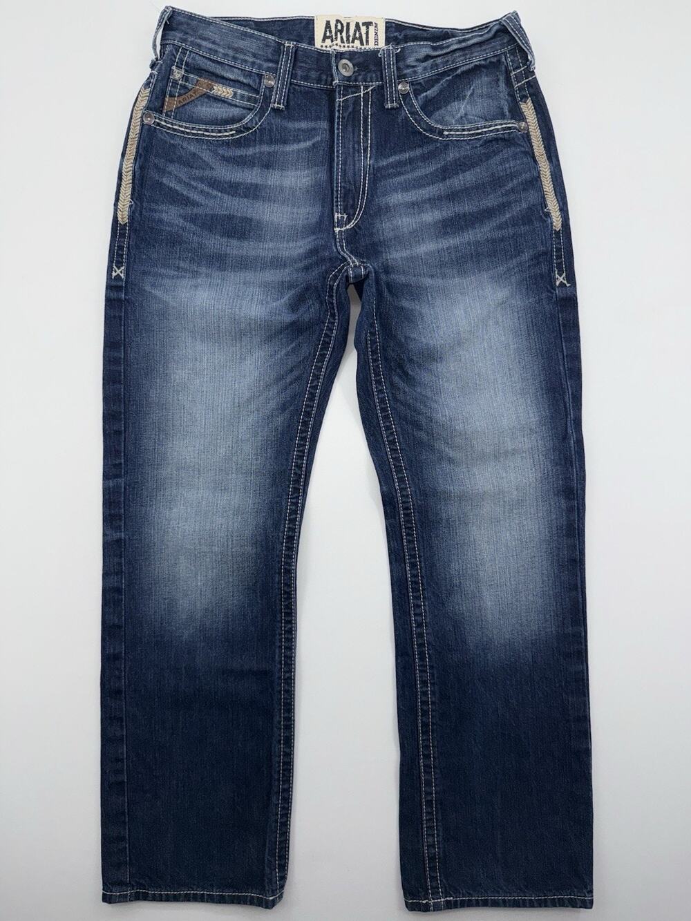 Ariat Mens M5 Straight Fit Stretch Straight Leg Jeans Medium Wash Size 33/32